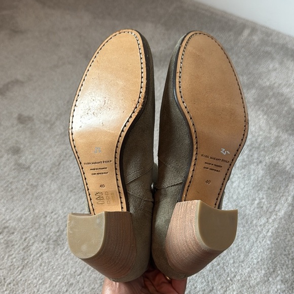 Isabel Marant Dicker Suede Ankle Bootie Boots Sage Green Sz 40 = US 10 - Picture 10 of 11